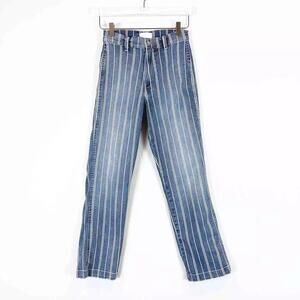 Boyish Anthropologie Womens Stripped High Rise Jeans Size 26 Stretch Retro Boho